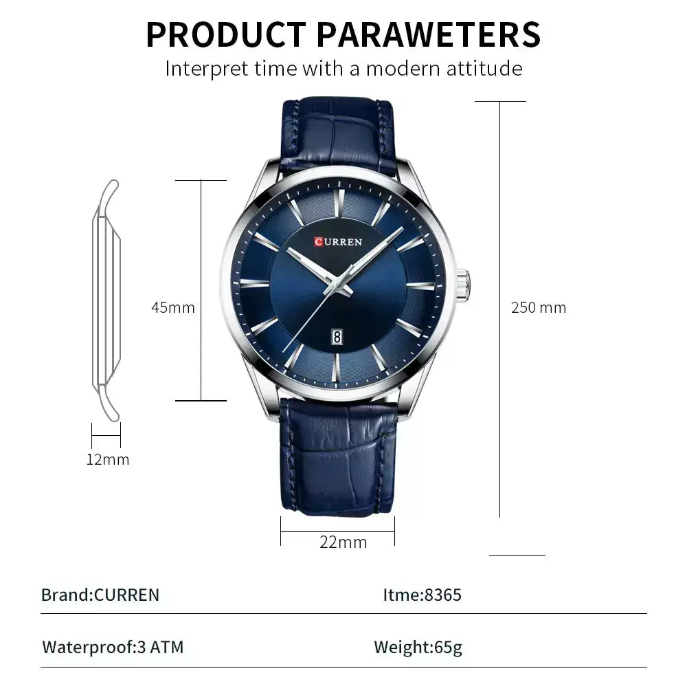 Curren novos relógios de quartzo para homens pulseira de couro masculino relógios de pulso topo marca de luxo relógio masculino de negócios reloj hombres