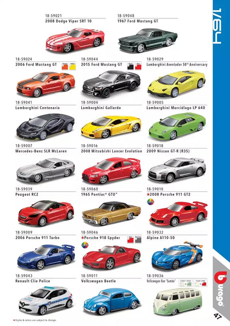 Bburago 1:64 ônibus volkswagen porsche ford mustang audi bmw liga carro de luxo fundição modelo de carro brinquedo coleção presente