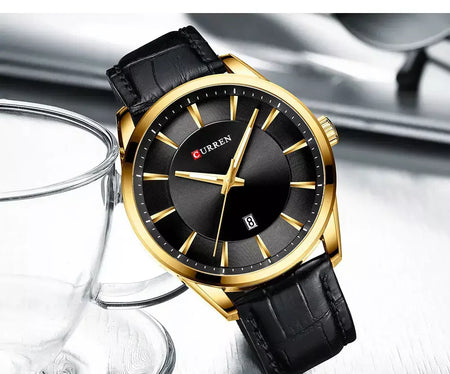 Curren novos relógios de quartzo para homens pulseira de couro masculino relógios de pulso topo marca de luxo relógio masculino de negócios reloj hombres