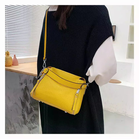 Bolsas de couro genuíno para mulheres, bolsa de ombro de couro para senhoras, sacos do mensageiro, alta qualidade, sacola feminina, moda luxuosa, 100%