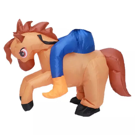 Crianças criança inflável cavalo traje meninas meninos rei cowboy passeio cavalo engraçado halloween purim festa inflado vestuário disfraces
