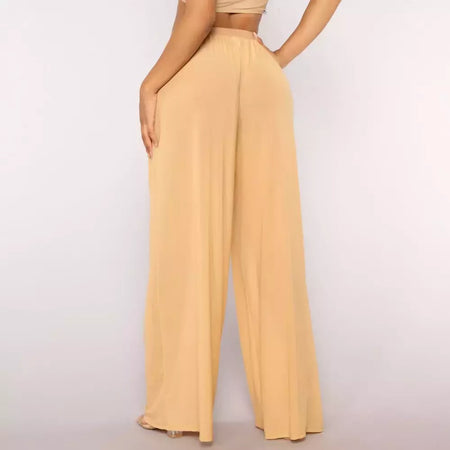 Mulheres Ver Através Boho Perna Larga Calças de Cintura Alta, Praia Longa Solta Malha Calças Pura, Bikini Bottom Cover-Up Beachwear