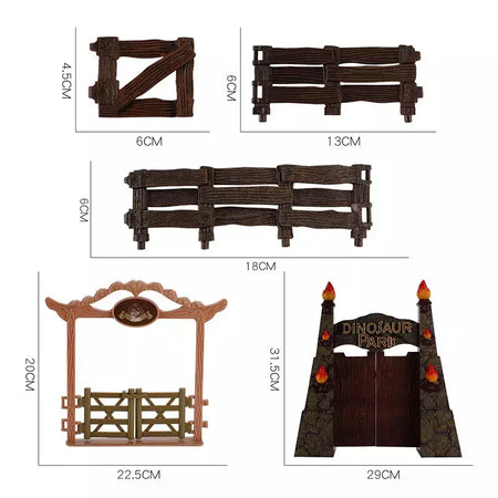 Crianças dinossauro portal quadro fingir jogar simulação casa de fazenda animal corral cerca portão para crianças figuras ação acessórios