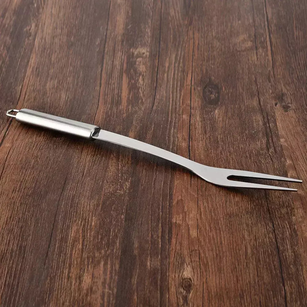 Forquilha de aço inoxidável, churrasqueira, assar, grelhar, churrasco, escultura, cozinhar, braçadeira de frutas, varas, piquenique, bife