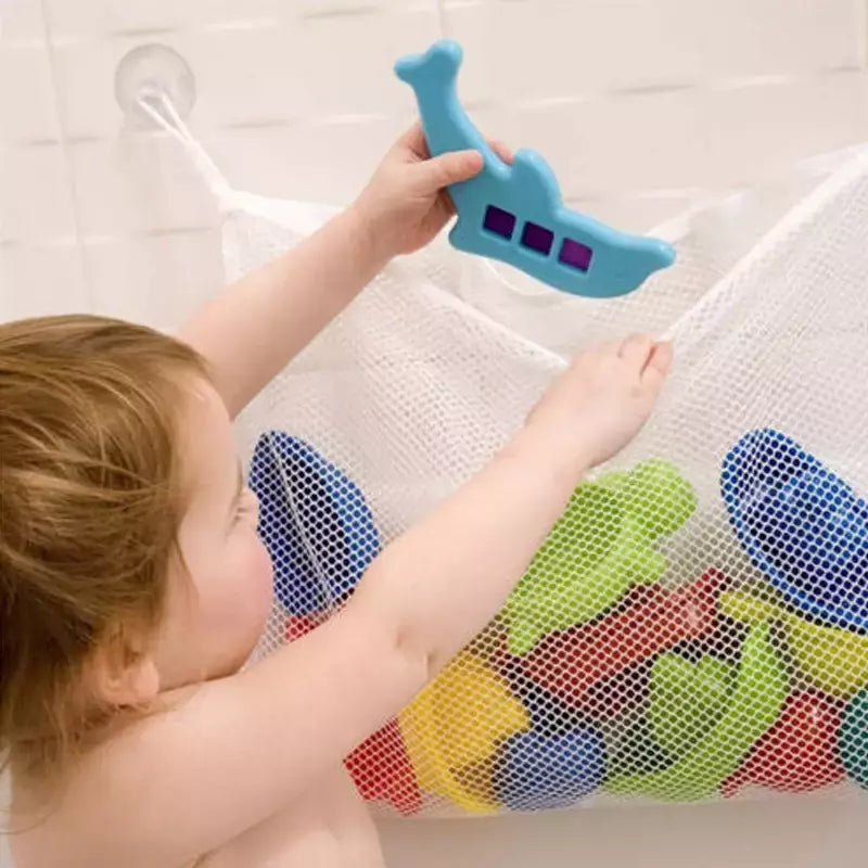 Qwz novo pato dos desenhos animados do bebê saco de malha do banheiro otário design para brinquedos de banho crianças formas animais pano areia brinquedos armazenamento net saco
