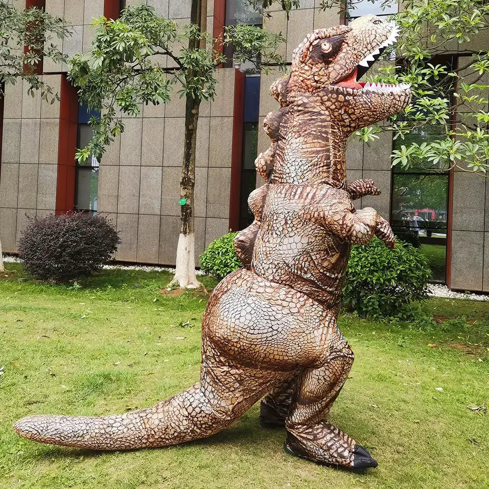 Adulto trajes de dinossauro inflável halloween anime festa cosplay disfraz purim mascote listrado role play roupas para homem mulher
