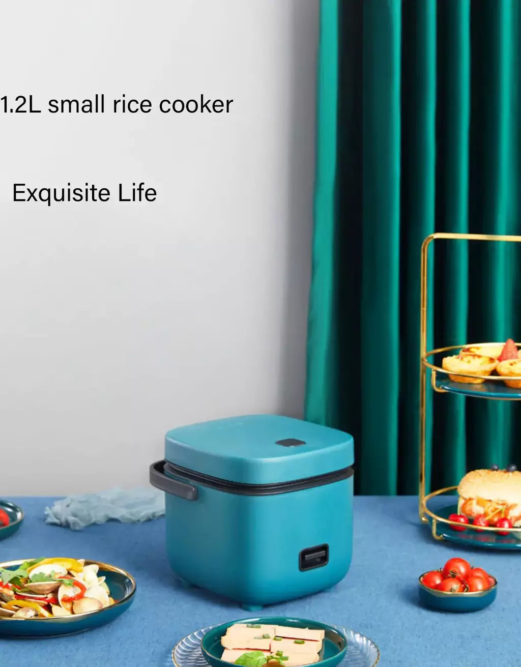 Mini panela de arroz automática, cozinha doméstica, máquina de cozinhar elétrica, 1-2 pessoas, aquecedor de alimentos, vaporizador, 1,2l, panela de arroz pequena
