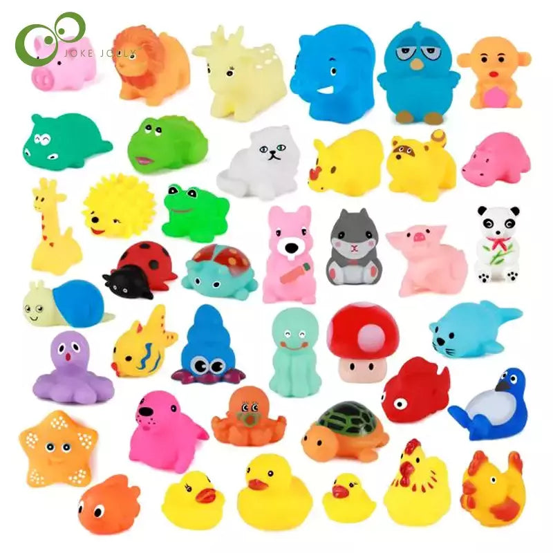 Cute Animals Banho Brinquedo para Crianças, Flutuador De Borracha Macia, Squeeze Sound, Wash Play, Brinquedos De Água De Natação, Presentes Engraçados, 10 Pcs/Set