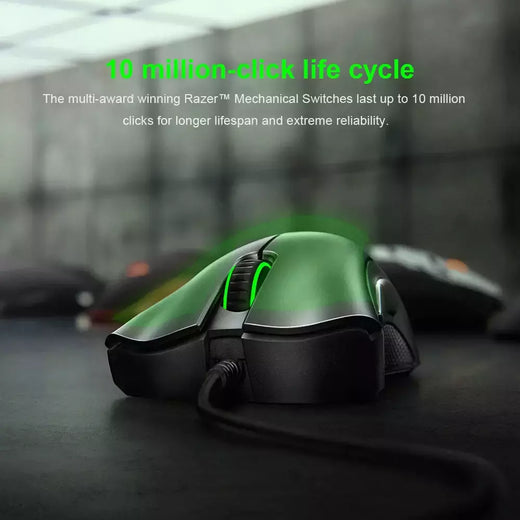 Mouse com fio, Razer Original DeathAdder Essencial com fio Gaming Mouse Mice 6.400 DPI Sensor Óptico 5 Botões Independentes para Laptop PC Gamer
