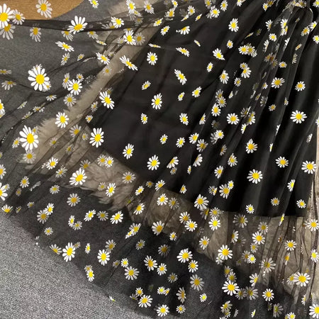 Yuoomuoo moda coreana margarida flor impressão malha vestido de festa verão duas camadas cinta espaguete férias midi vestido praia vestidos