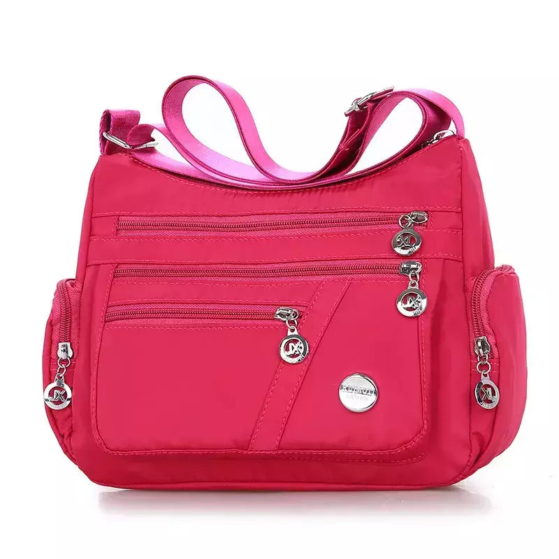 Bolsa mensageiro de ombro Oxford impermeável para mulheres, bolsas com zíper, pacote crossbody feminino casual, grande capacidade, viagem