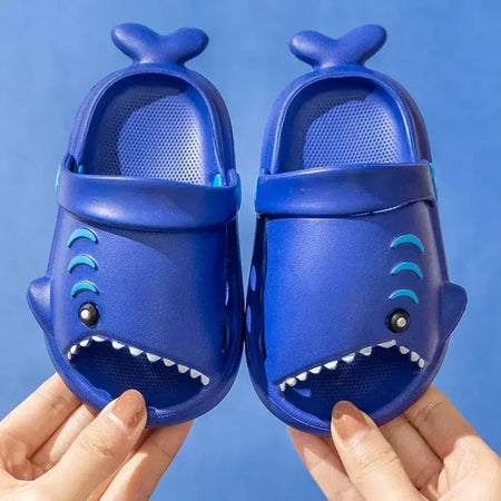 Crianças sandálias dos desenhos animados tubarão verão da criança meninos meninas sola macia sapatos de bebê chinelos antiderrapantes