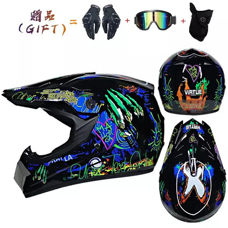 Capacete de segurança para motocross, casco para motocross, bicicleta, downhill, atv, cross, criança, motocicleta, dot abs, 1kg, unissex