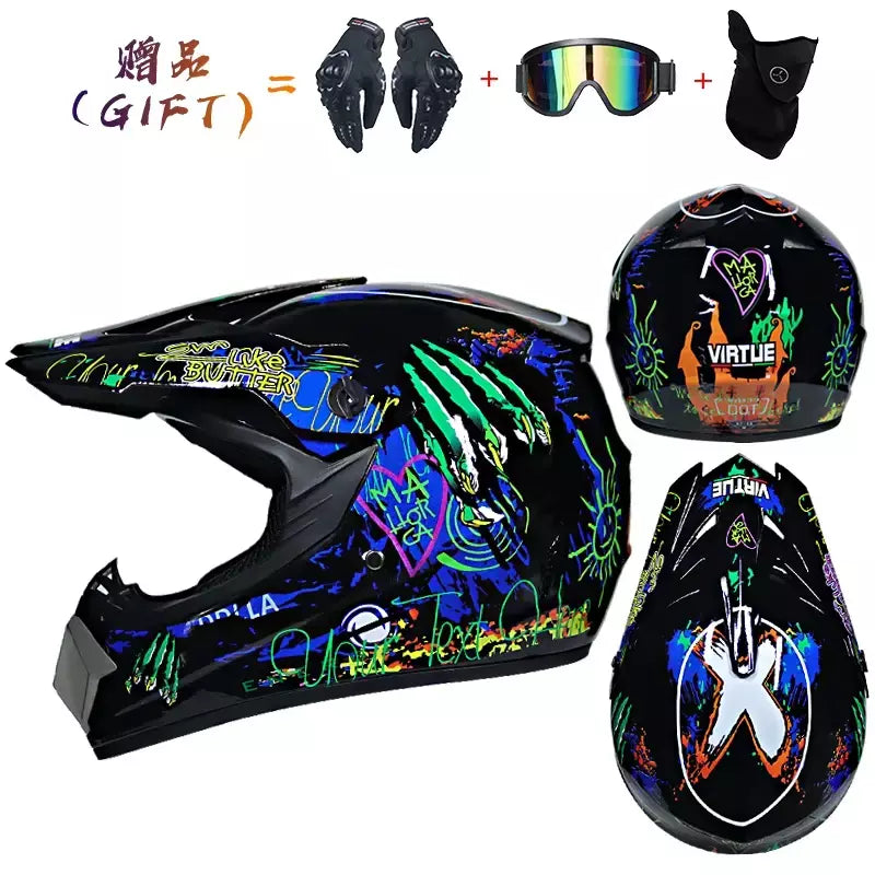 Capacete de segurança para motocross, casco para motocross, bicicleta, downhill, atv, cross, criança, motocicleta, dot abs, 1kg, unissex