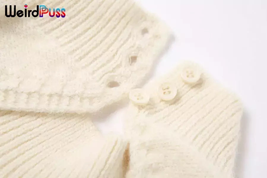 Weird Puss-Mini Vestidos de Gola Alta Elástica Feminina, Tricô Chique, Sem Costas, Manga Comprida, Soft Bodycon, Streetwear, Sexy, Outono
