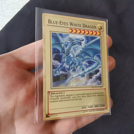 Yugioh cartões de metal dourado yu-gi-oh liga coleção cartão olhos azuis escuro magial obelisco slifer ra crianças presente de aniversário de natal