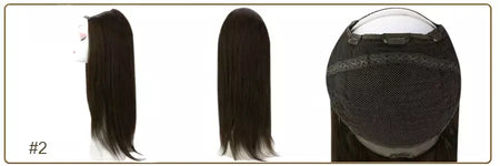 Brilho completo u parte peruca de cabelo humano máquina de cor sólida remy cabelo humano meia peruca clipe em uma peça invisível u forma perucas em linha reta
