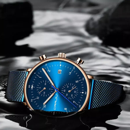 Crrju relógio masculino topo de luxo marca aço inoxidável relógio de pulso militar à prova dwaterproof água data quartzo relógios relogio masculino