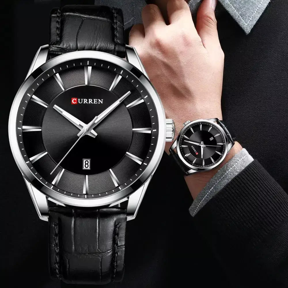 Curren novos relógios de quartzo para homens pulseira de couro masculino relógios de pulso topo marca de luxo relógio masculino de negócios reloj hombres
