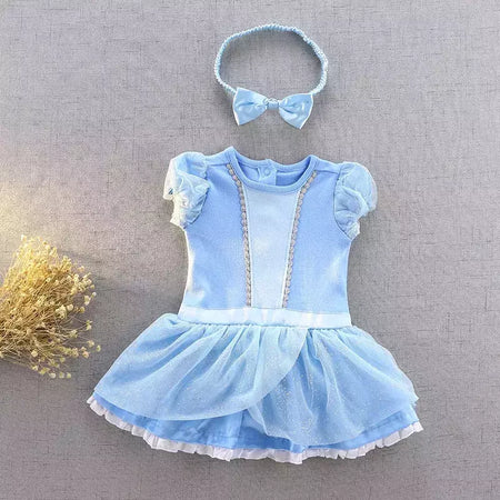 Baby Romper TUTU Vestido Com Headband Infantil Baby Princess Girl Roupas Tamanho 3-18M Cute Design Baby Dress Party Trajes