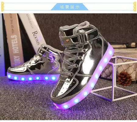 Tamanho 25-46 led sapatos com luzes brilhantes led chinelos para crianças & adulto feminino tenis para crianças meninos meninas sapatilhas luminosas