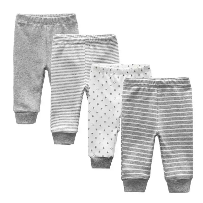 Calças recém-nascidas dos desenhos animados, 4 Estações, 100% Algodão, Calças Macias Menina, Calças Bebé Menino, 0 a 24 Meses, 3 4 5Pcs por Lote
