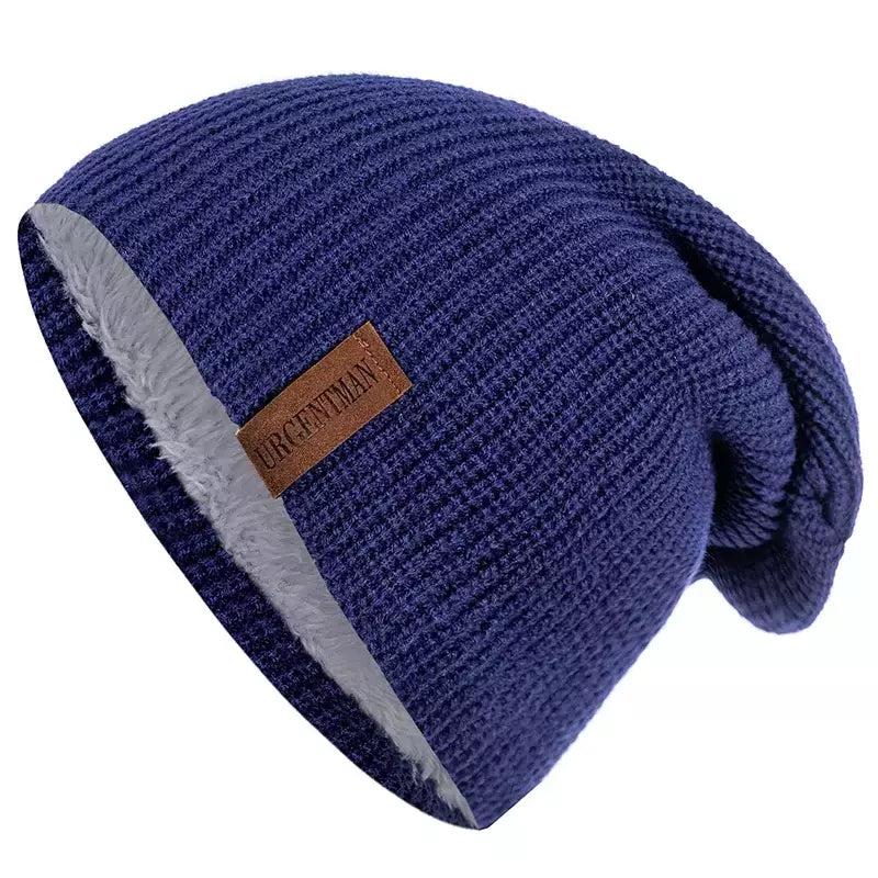 Chapéu clássico de inverno tricotado URGENTMAN Label Casual boné para mulheres homens manter quente adicionar forro de pele chapéu de inverno fashion sólido gorro chapéu 16 cores boné de esqui
