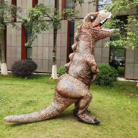 Adulto trajes de dinossauro inflável halloween anime festa cosplay disfraz purim mascote listrado role play roupas para homem mulher