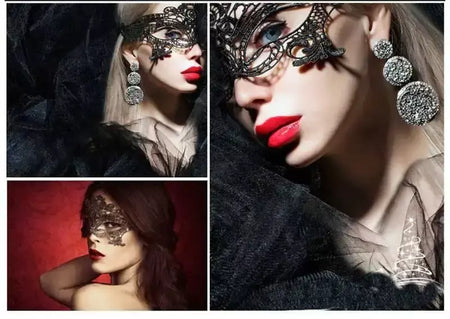 Máscara de renda sexy feminina, máscara para festa de halloween, bola mascarada, cosplay, trajes venezianos, carnaval, meia máscara facial