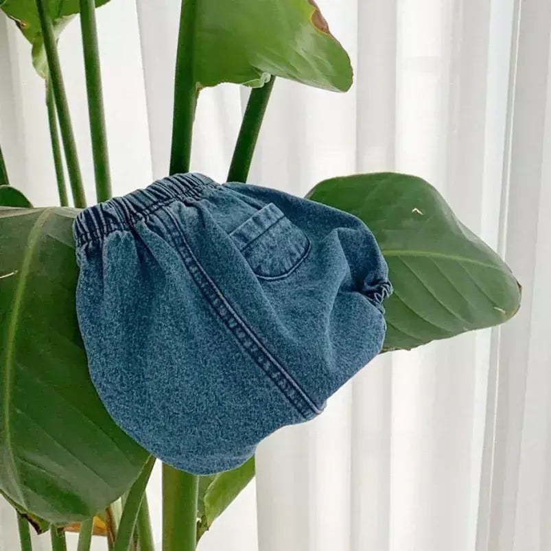 Adorável bebê meninos shorts verão casual denim calças curtas para a criança meninas bolsos design roupas crianças calças jeans 0-24m