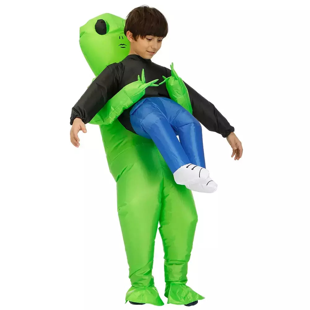 Et alienígena inflável terno alienígena monstro inflável traje assustador verde alienígena cosplay traje para adulto festa festival palco