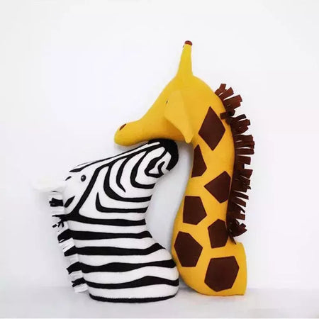 3D Animal Wall Mount for Children, Stuffed Toys for Kids, Nursery Wall, Home Decor Acessórios, Presentes de aniversário, Zebra, Elefante, Girafa