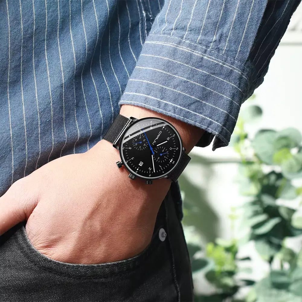 Crrju relógio masculino topo de luxo marca aço inoxidável relógio de pulso militar à prova dwaterproof água data quartzo relógios relogio masculino