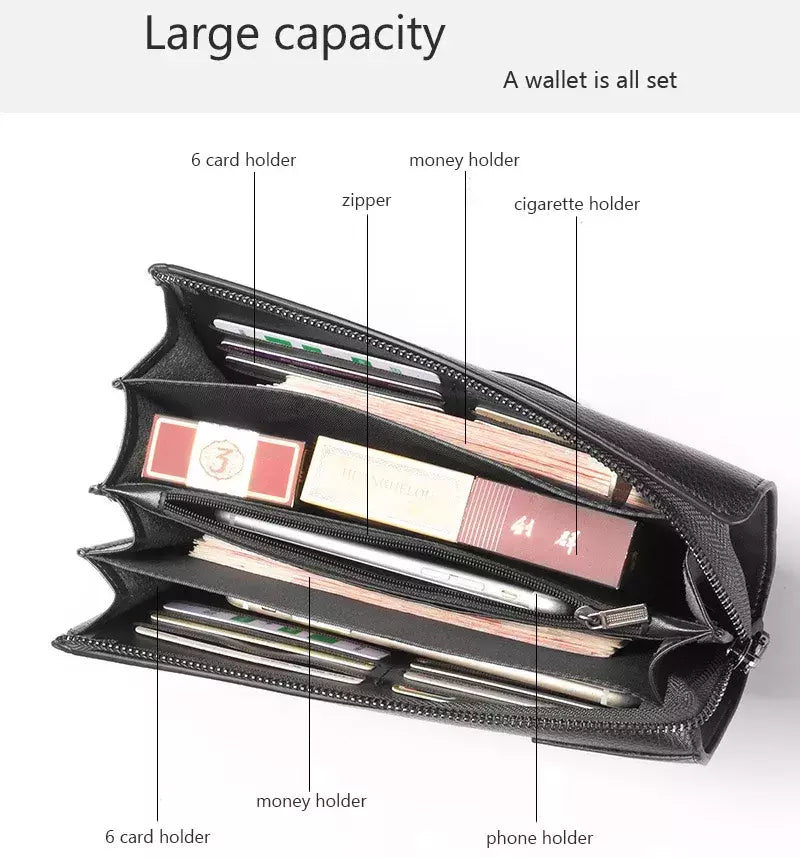 Baellery homens bolsa de embreagem grande capacidade carteiras de bolso do telefone celular passcard bolso de alta qualidade multifuncional carteira para homem