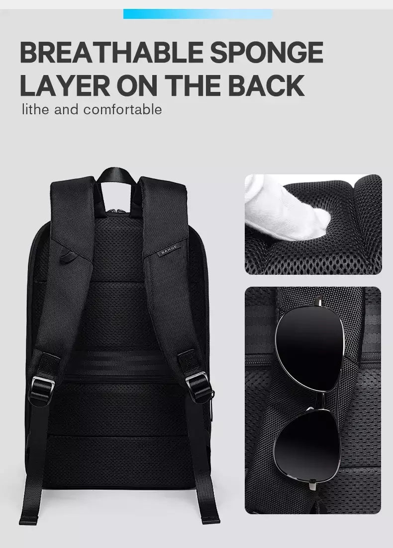 BANGE-Mochila Laptop impermeável para homens, bolsas de ombro leves escaláveis para homens, negócios e viagens, moda clássica, viagens e motociclista, 15,6";;VERDADEIRO;;"Blue,43 x 31 x 7 cm
