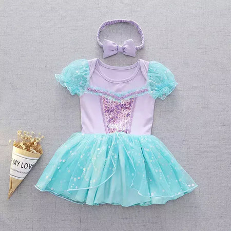 Baby Romper TUTU Vestido Com Headband Infantil Baby Princess Girl Roupas Tamanho 3-18M Cute Design Baby Dress Party Trajes