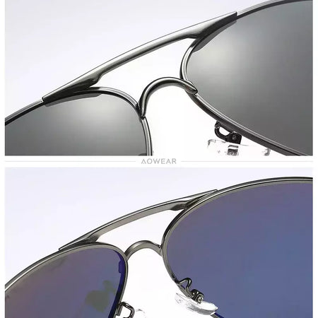 AOWEAR-Óculos polarizados aviação para homens, óculos de sol espelho de direção, óculos piloto clássico, marca masculina Design