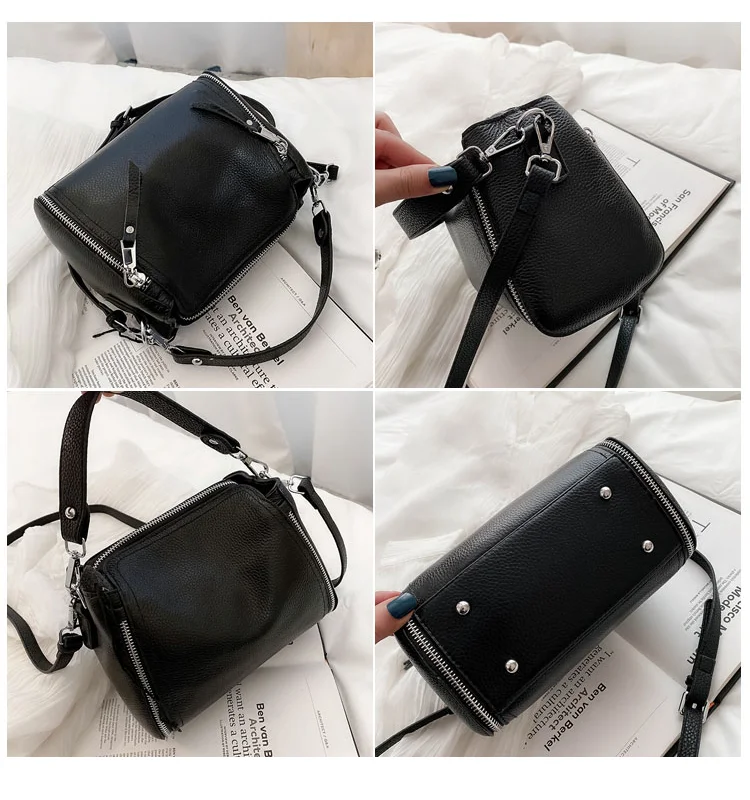 Bolsas de couro genuíno para mulheres, bolsa de ombro de couro para senhoras, sacos do mensageiro, alta qualidade, sacola feminina, moda luxuosa, 100%