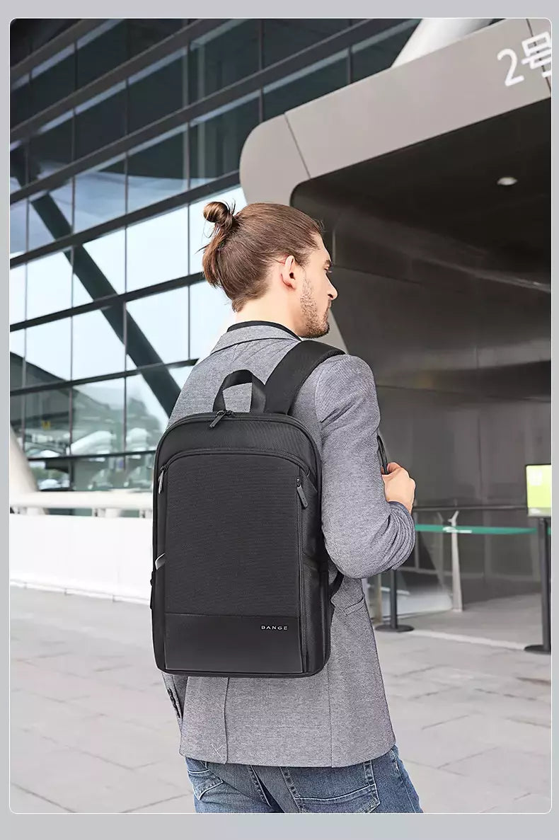 BANGE-Mochila Laptop impermeável para homens, bolsas de ombro leves escaláveis para homens, negócios e viagens, moda clássica, viagens e motociclista, 15,6";;VERDADEIRO;;"Blue,43 x 31 x 7 cm