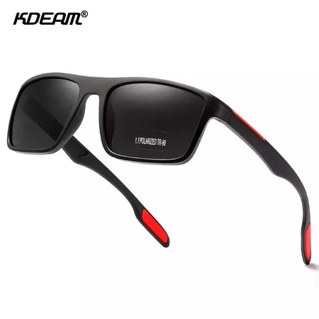 Óculos de sol ultra leves Kdeam retangulares para homens e mulheres, TAC polarizado, lente espessura, óculos de sol para condução, esportes, Cat.3, TR90, 1.1mm
