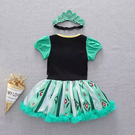 Baby Romper TUTU Vestido Com Headband Infantil Baby Princess Girl Roupas Tamanho 3-18M Cute Design Baby Dress Party Trajes