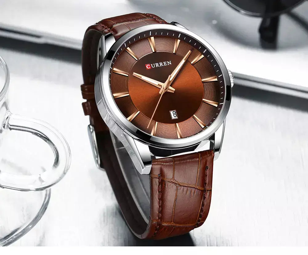 Curren novos relógios de quartzo para homens pulseira de couro masculino relógios de pulso topo marca de luxo relógio masculino de negócios reloj hombres