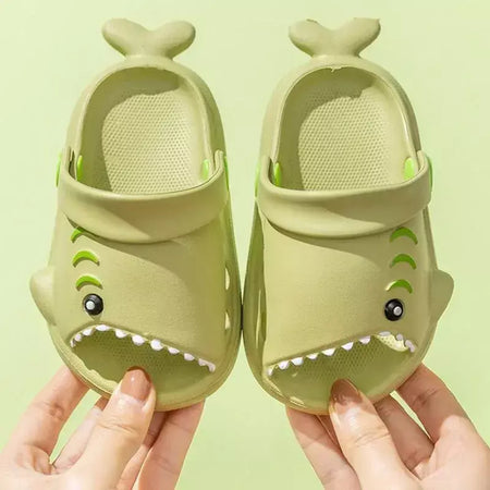 Crianças sandálias dos desenhos animados tubarão verão da criança meninos meninas sola macia sapatos de bebê chinelos antiderrapantes