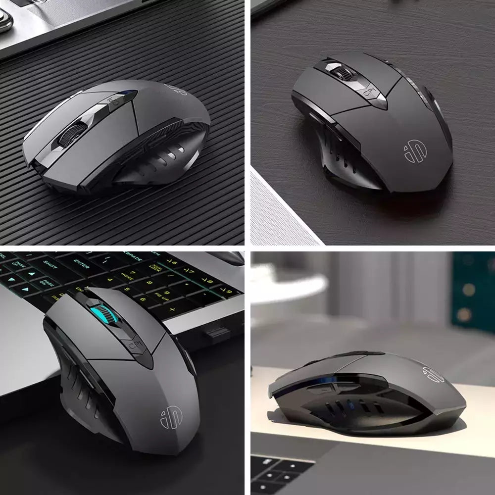 INPHIC-PM6 Mouse Recarregável Sem Fio, Compatível com Bluetooth, Office Mute, Suporte PC, Laptop, Tablet, Smartphone, Universal, 2.4G