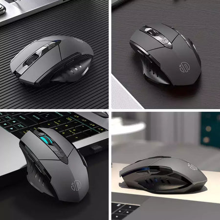 INPHIC-PM6 Mouse Recarregável Sem Fio, Compatível com Bluetooth, Office Mute, Suporte PC, Laptop, Tablet, Smartphone, Universal, 2.4G