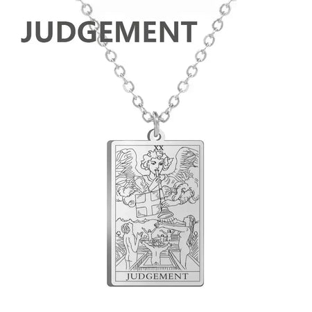 Dawapara cartas de tarô colar feminino colar de aço inoxidável riqueza amuleto clássico tarô grandes arcanos adivinhação charme jóias