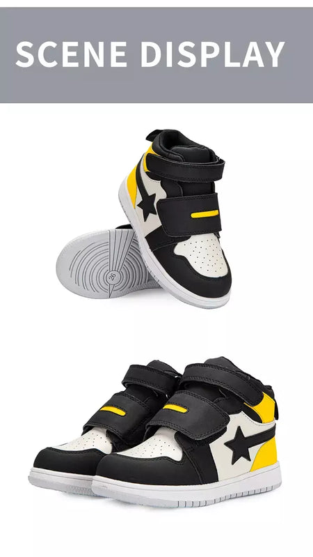 Sapatilhas para crianças, sapatos ortopédicos para crianças, ponta dos pés, suporte de tornozelo alto para caminhada, tênis de sola antiderrapante de fundo duro para meninas meninos pés chatos
