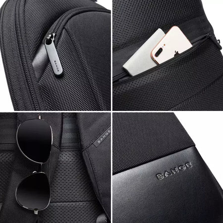 BANGE-Mochila Laptop impermeável para homens, bolsas de ombro leves escaláveis para homens, negócios e viagens, moda clássica, viagens e motociclista, 15,6";;VERDADEIRO;;"Blue,43 x 31 x 7 cm