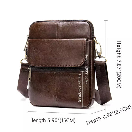Luufan-bolsa de ombro de couro genuíno masculina, pequenos sacos mensageiro, mini bolsa tiracolo de viagem masculina, nova moda, 2020