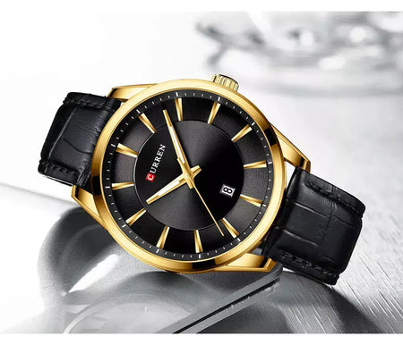 Curren novos relógios de quartzo para homens pulseira de couro masculino relógios de pulso topo marca de luxo relógio masculino de negócios reloj hombres